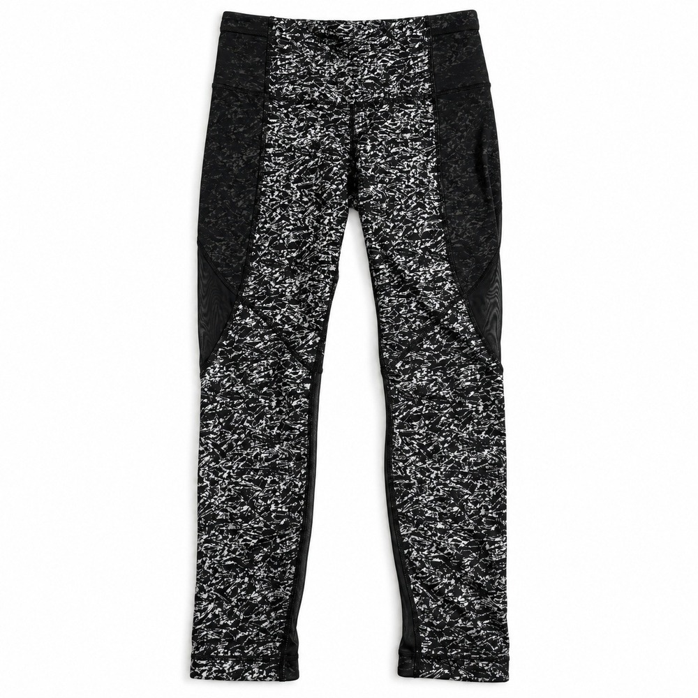 Lululemon Leggings Womens 6 Black White Abstract Print Crop